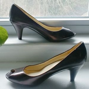 Peep-Toe Patent Leather Shoes